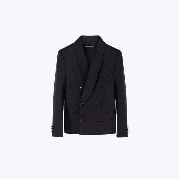 Men's Double Breasted Italian Wool Suit Jacket - Picture 1 of 3